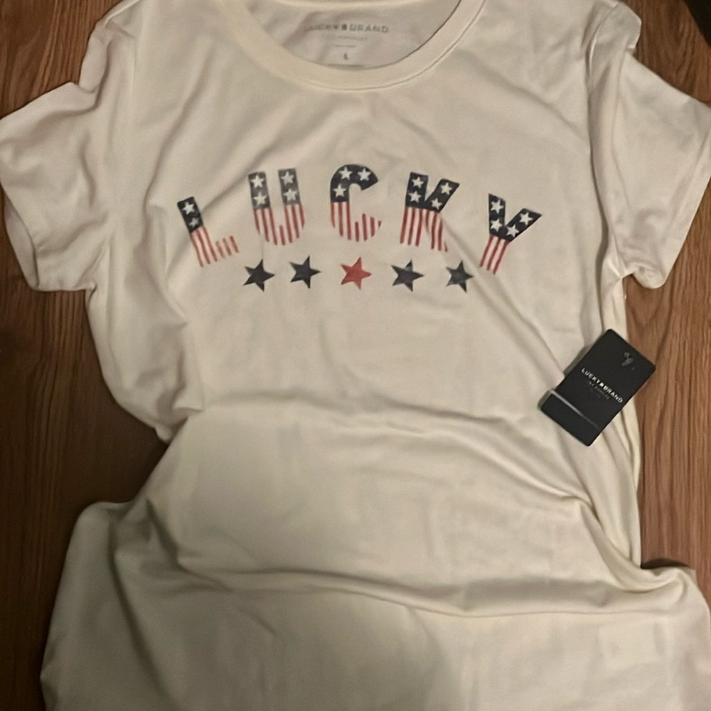 NWT Lucky brand “Luck” American shirt SMALL